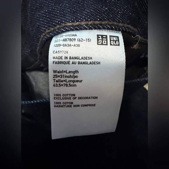 Uniqlo x JW Anderson Straight Leg Jeans Dark Wash - Picture 5 of 8